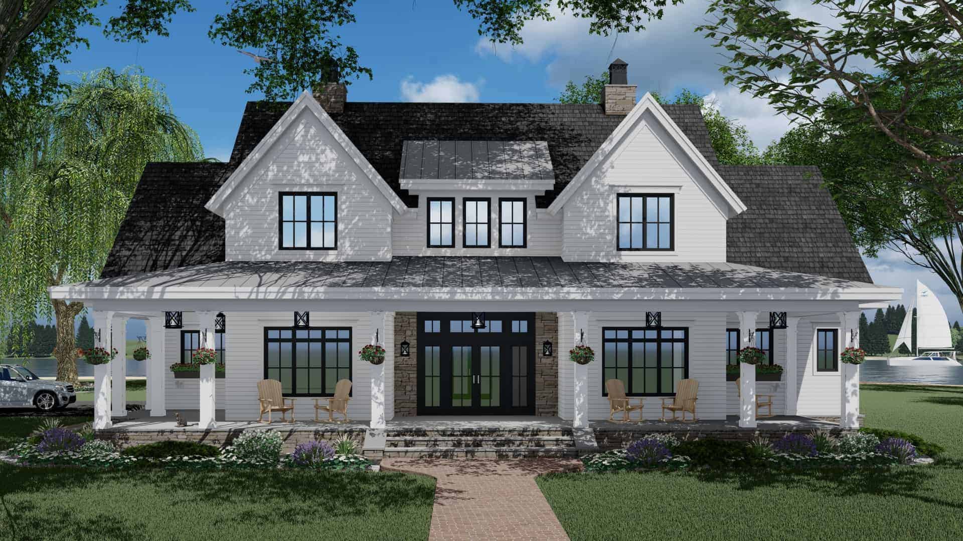 Front View of this 3-Bedroom, 2570 Sq Ft Plan - 165-1161
