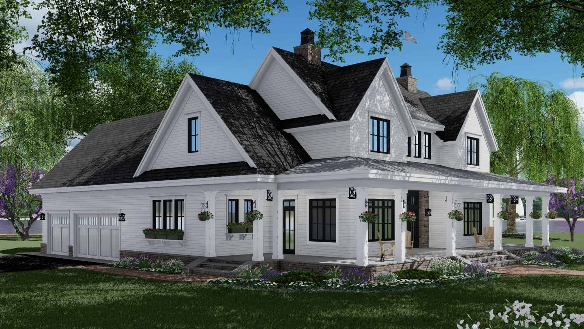 Side View of this 3-Bedroom, 2570 Sq Ft Plan - 165-1161