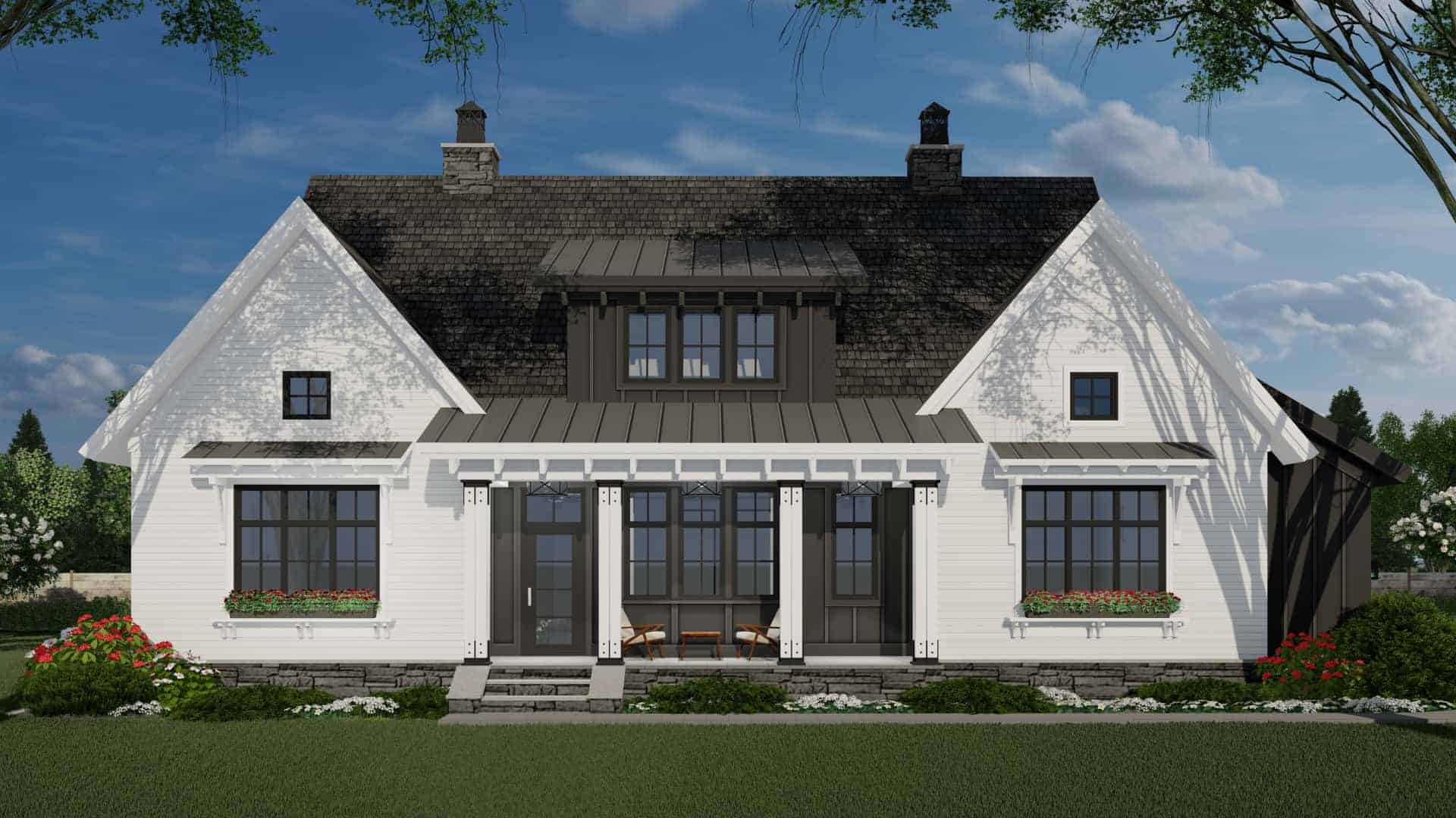 Front View of this 3-Bedroom, 2467 Sq Ft Plan - 165-1163