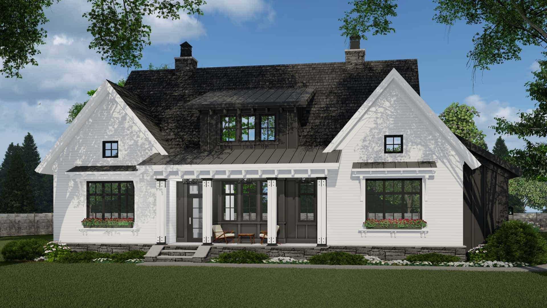 Front View of this 3-Bedroom, 2467 Sq Ft Plan - 165-1163