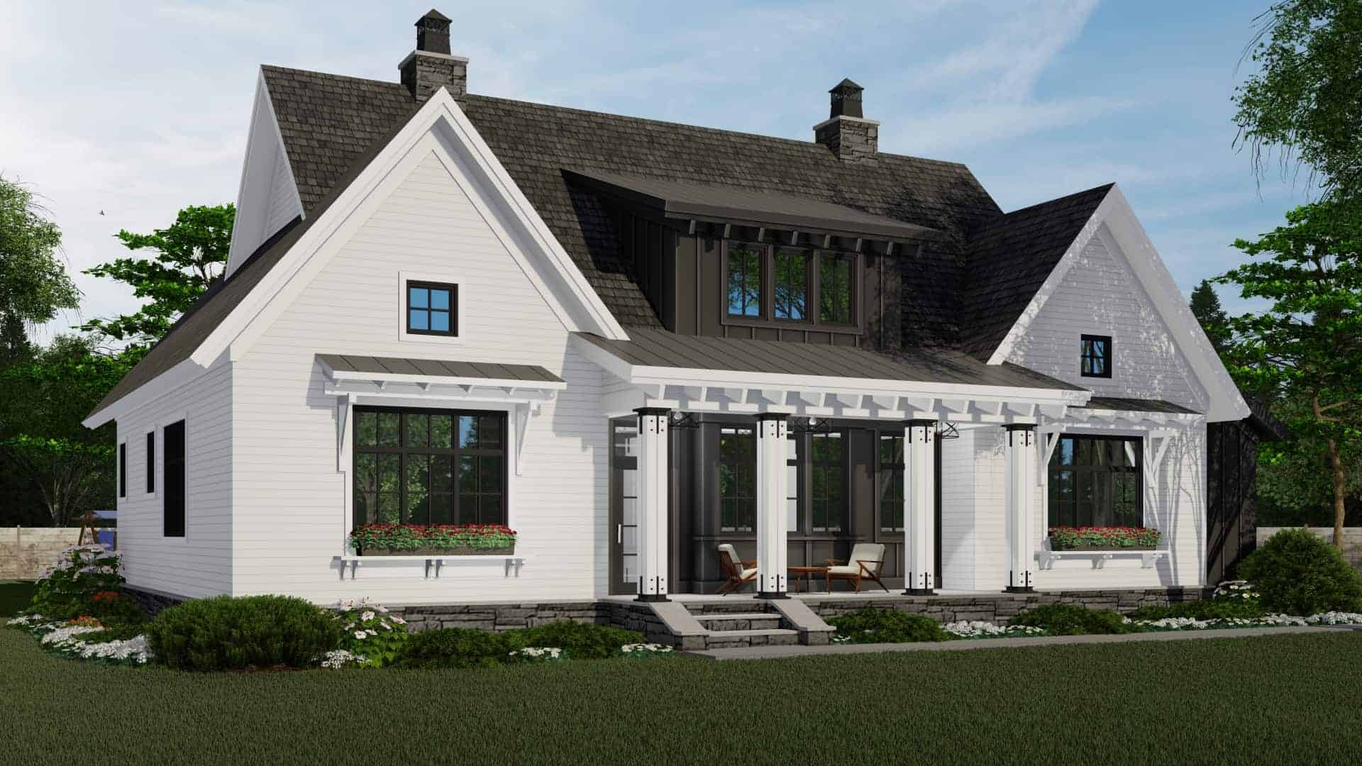 Front View of this 3-Bedroom, 2467 Sq Ft Plan - 165-1163