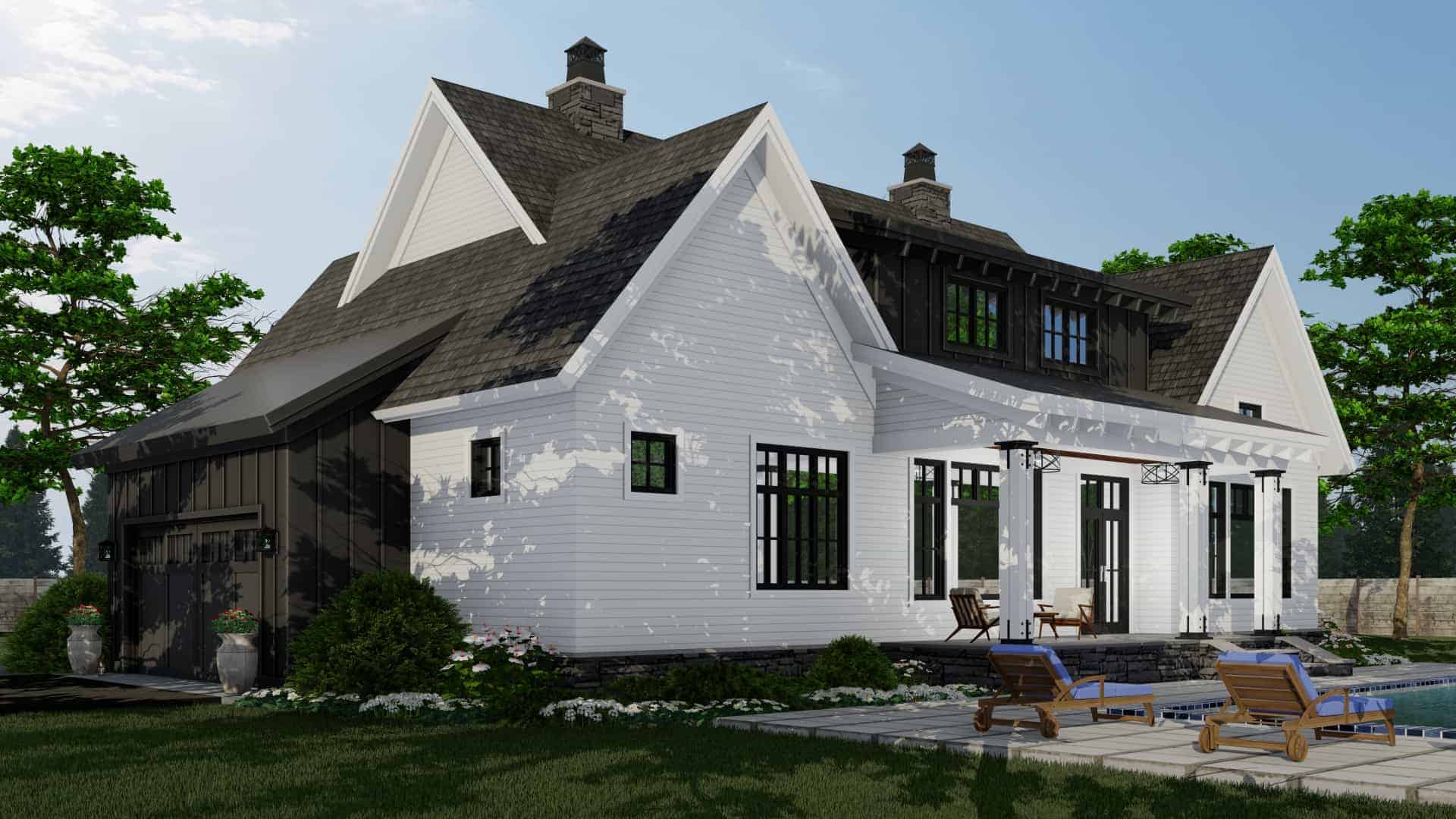 Rear View of this 3-Bedroom, 2467 Sq Ft Plan - 165-1163