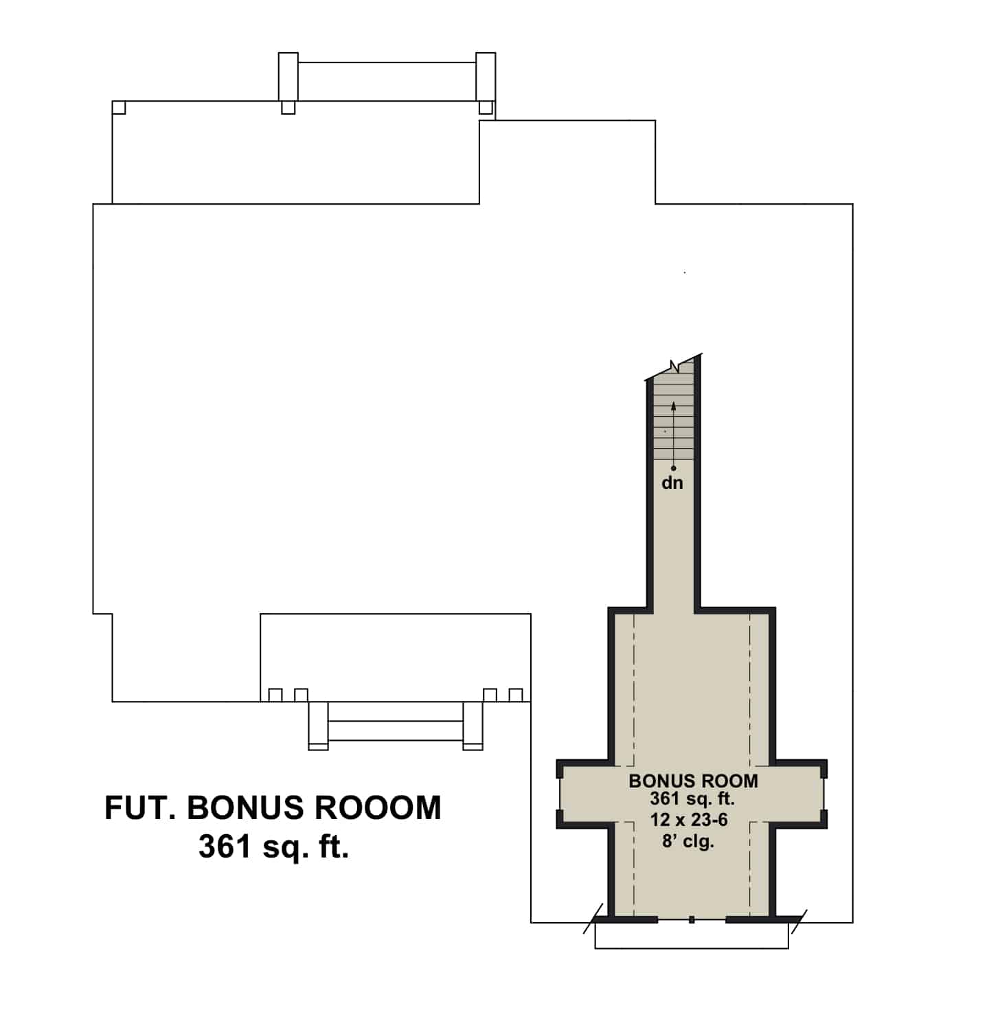 Bonus Room of Ranch Plan #165-1165