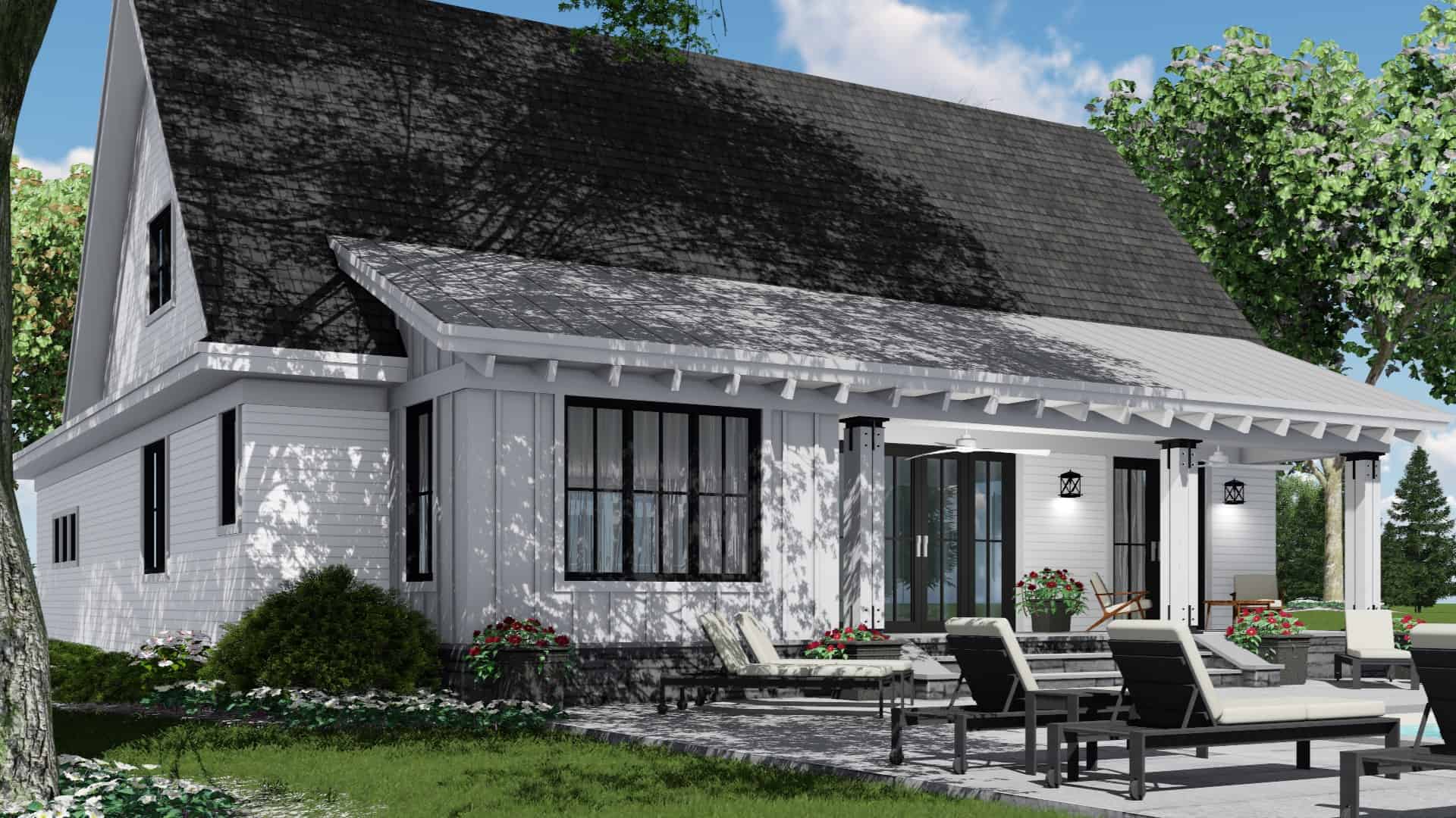 Rear View of this 3-Bedroom, 2453 Sq Ft Plan - 165-1167