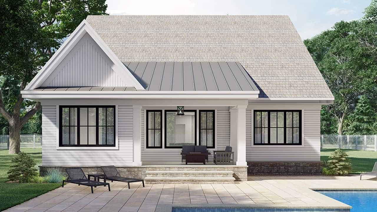 Rear View of this 3-Bedroom, 2456 Sq Ft Plan - 165-1168