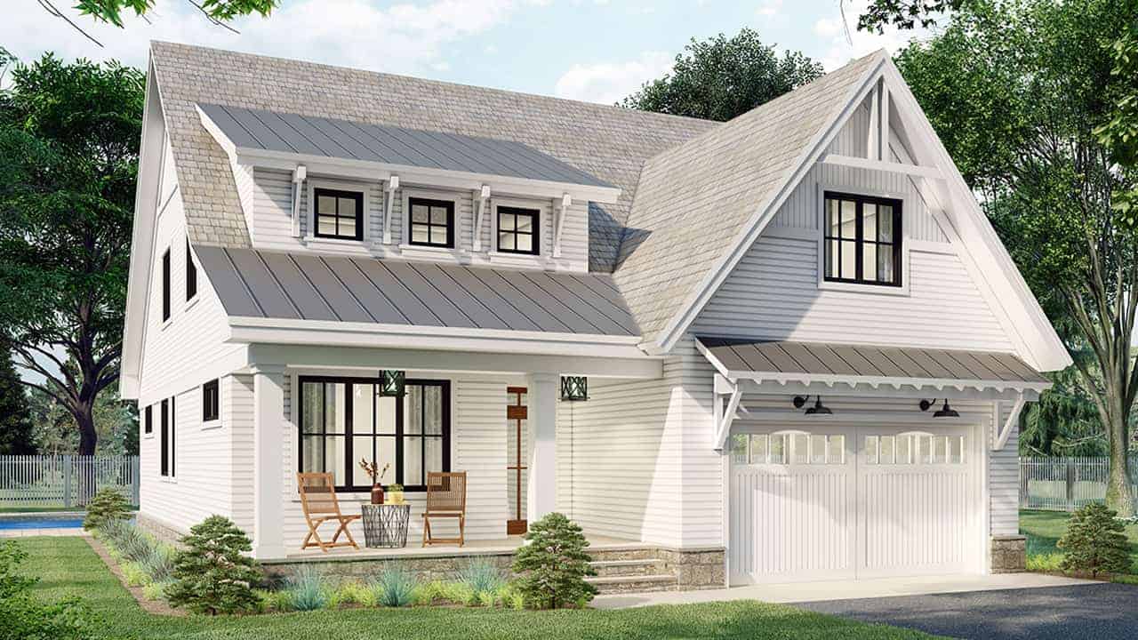 Front View of this 3-Bedroom, 2456 Sq Ft Plan - 165-1168