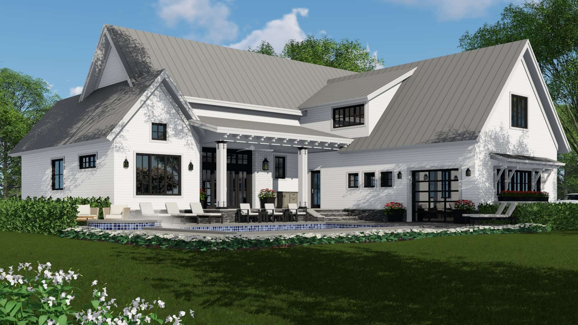 Rear View of this 4-Bedroom, 2886 Sq Ft Plan - 165-1169