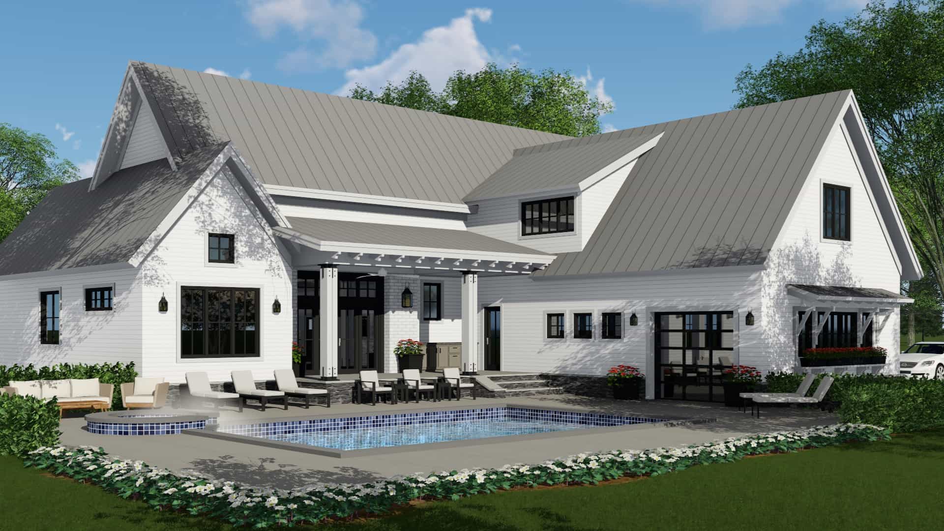 Rear View of this 4-Bedroom, 2886 Sq Ft Plan - 165-1169
