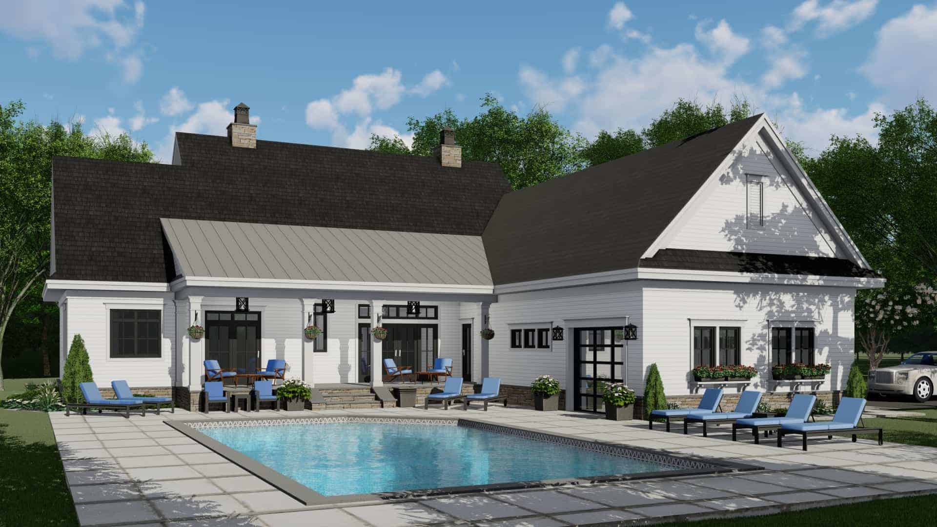 Rear View of this 4-Bedroom, 2743 Sq Ft Plan - 165-1170