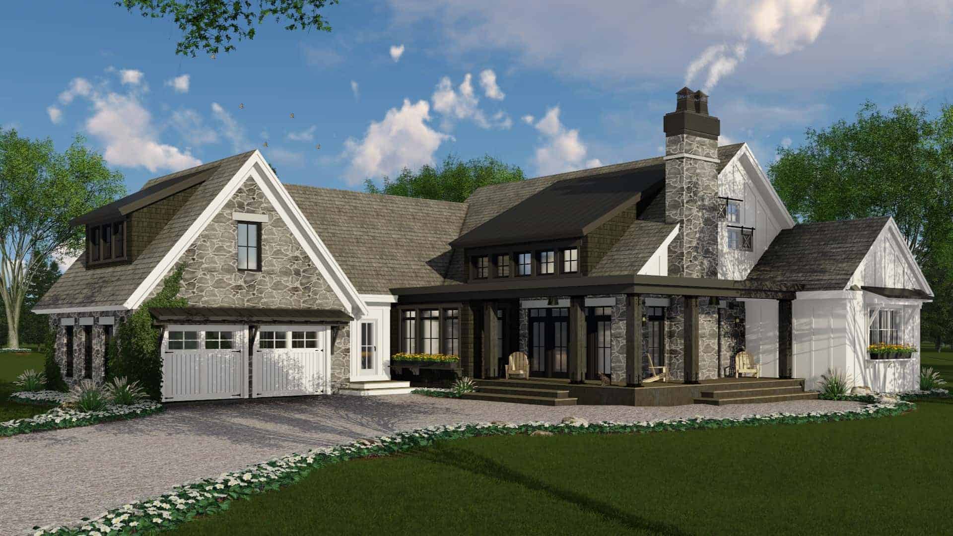 Front elevation of Rustic home (ThePlanCollection: House Plan #165-1171)