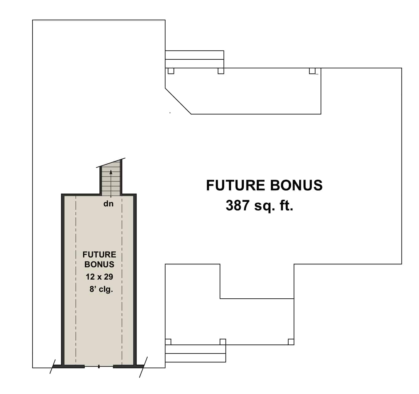 Bonus Room of Ranch Plan #165-1176