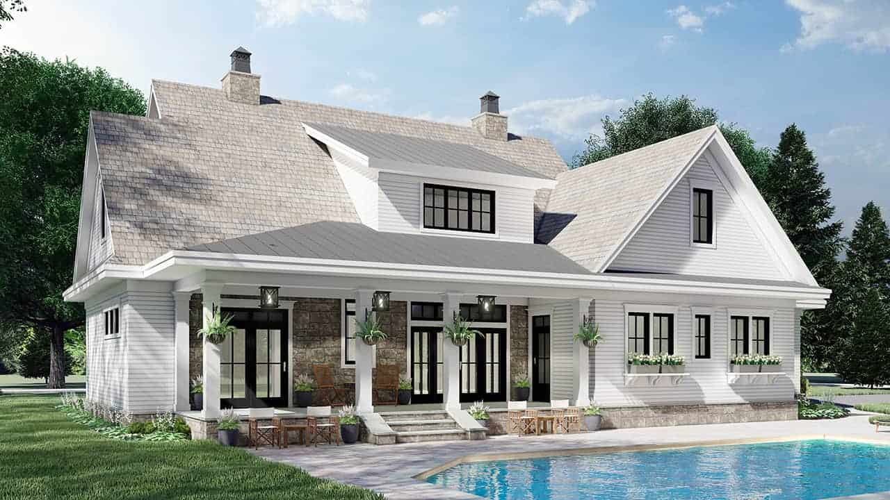 Rear View of this 4-Bedroom, 2925 Sq Ft Plan - 165-1179