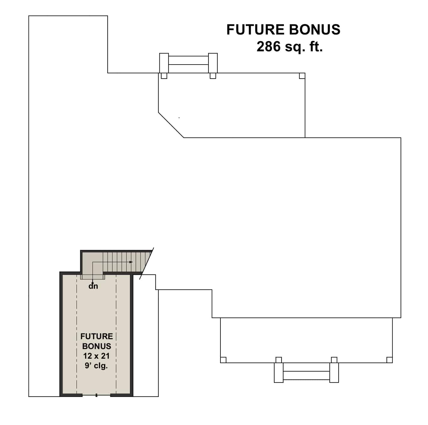 Bonus Room of Ranch Plan #165-1180