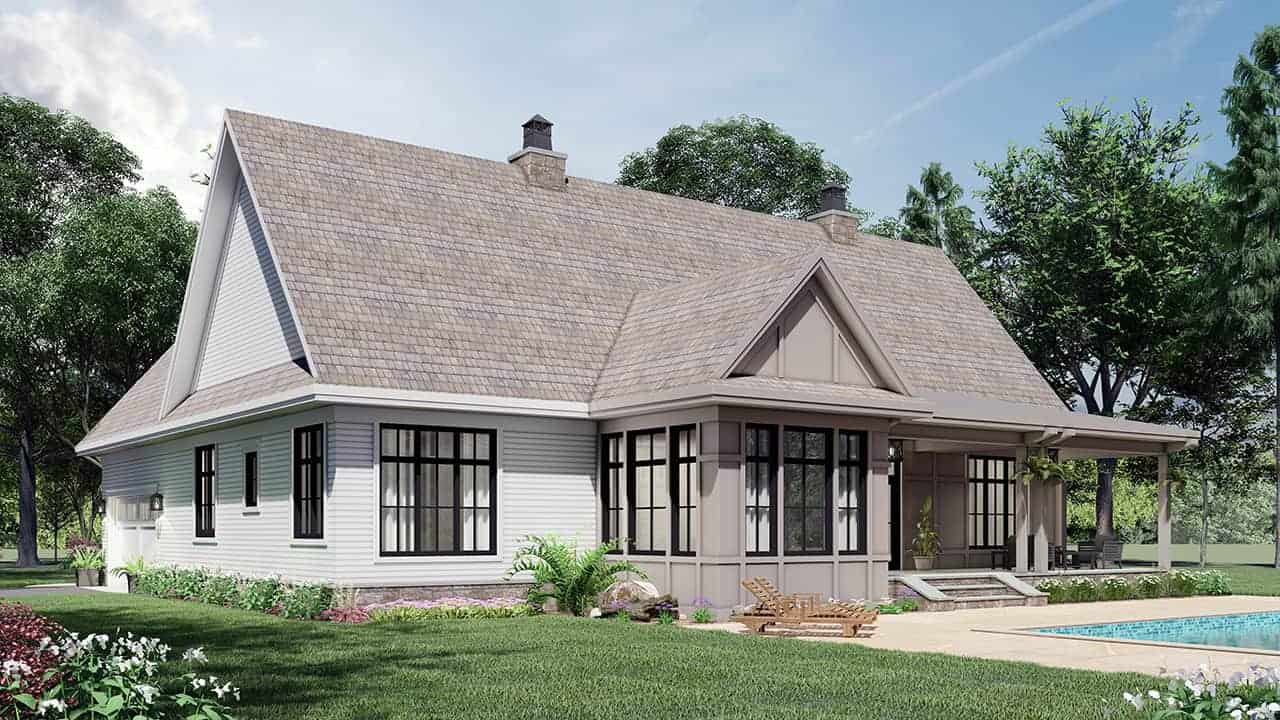 Rear View of this 3-Bedroom, 2136 Sq Ft Plan - 165-1181