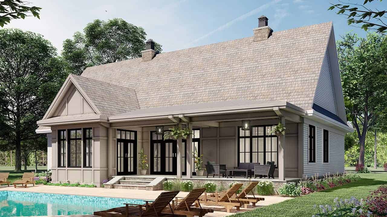Rear View of this 3-Bedroom, 2136 Sq Ft Plan - 165-1181