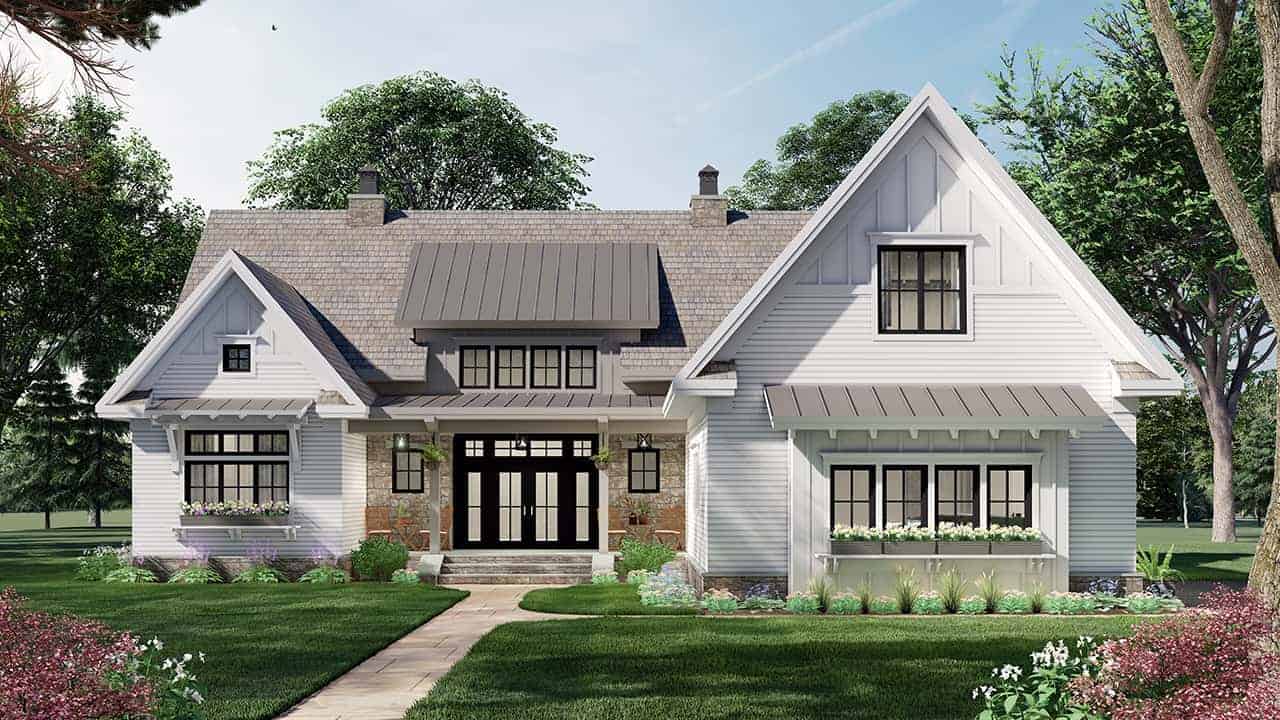 Front View of this 3-Bedroom, 2136 Sq Ft Plan - 165-1181