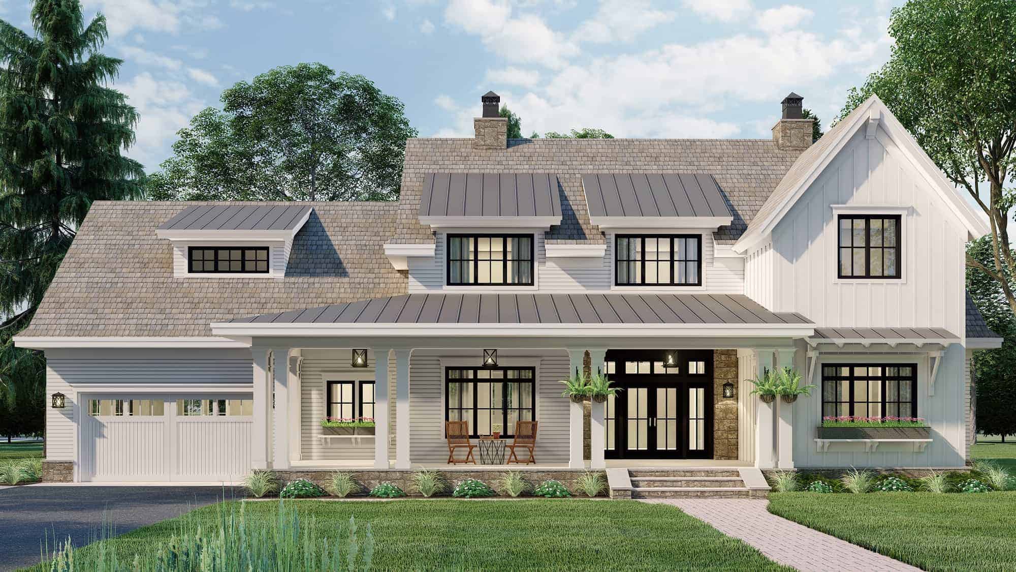 Front View of this 4-Bedroom, 2862 Sq Ft Plan - 165-1182