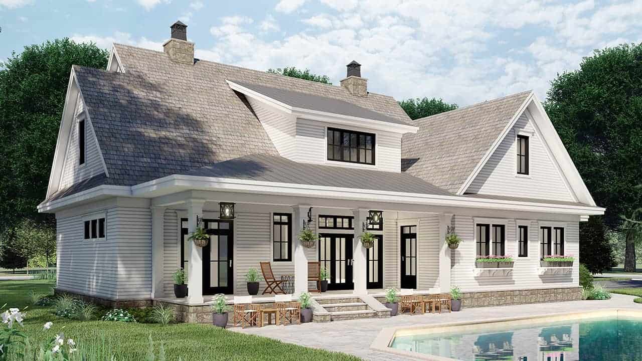 Rear View of this 4-Bedroom, 2862 Sq Ft Plan - 165-1182