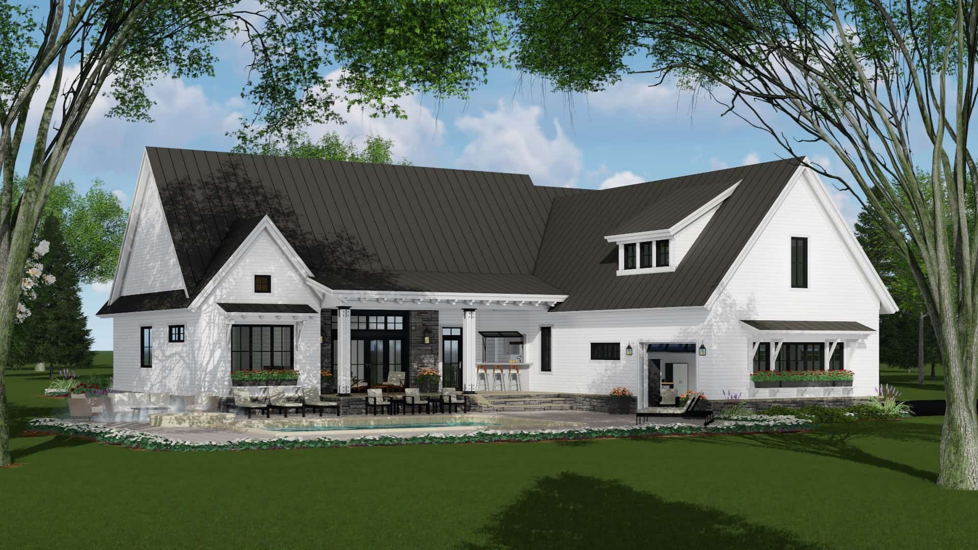 Rear View of this 3-Bedroom, 2287 Sq Ft Plan - 165-1183