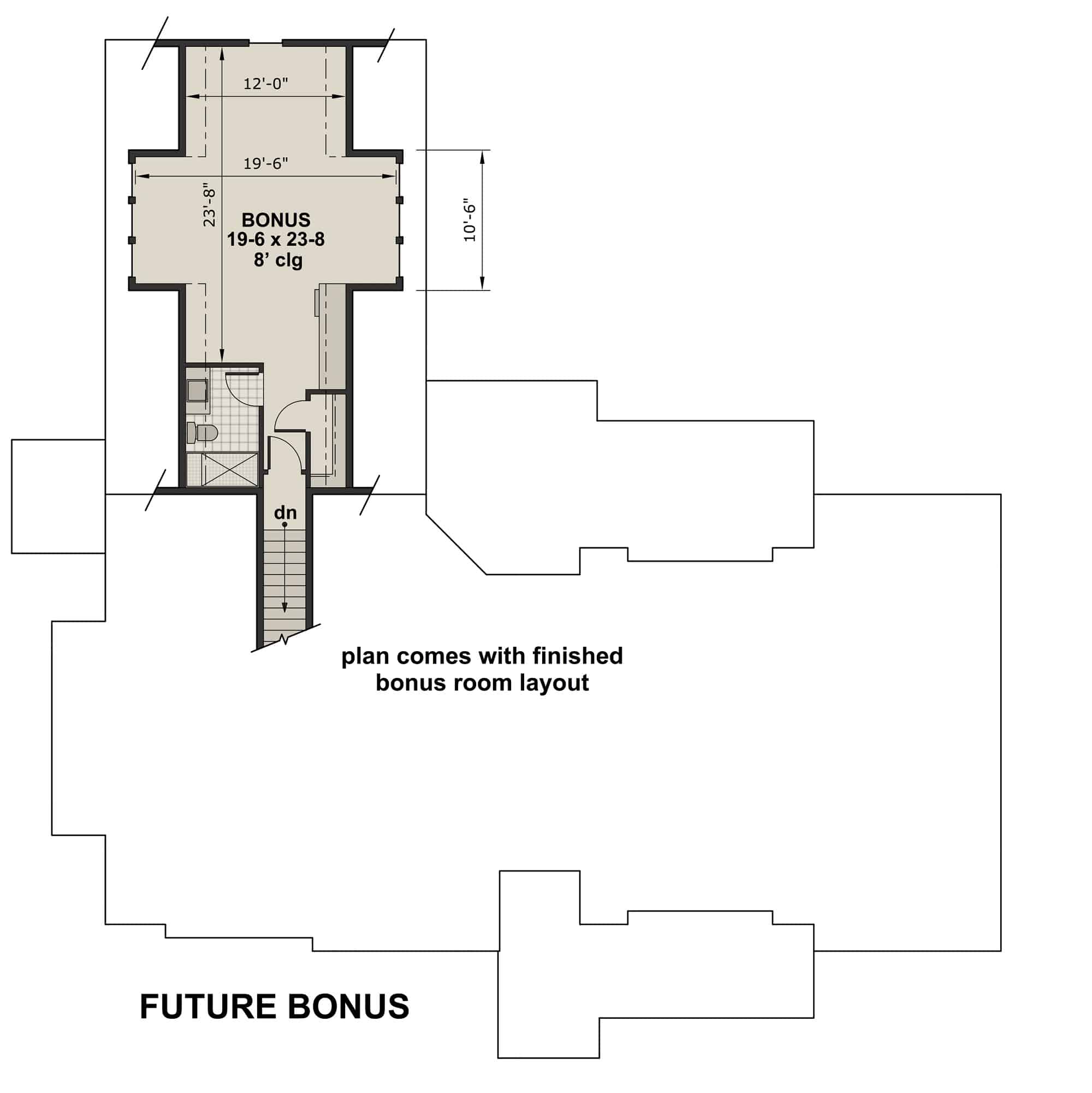 Bonus Room of Ranch Plan #165-1183