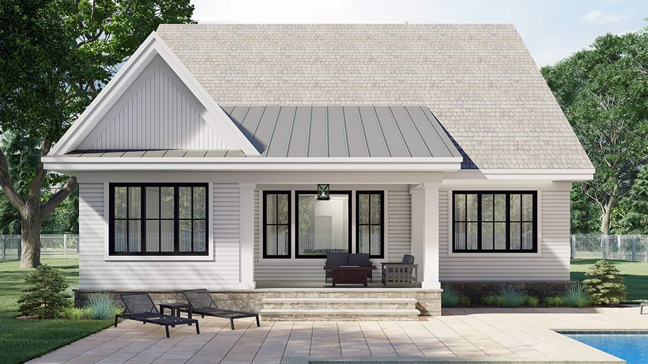 Rear View of this 4-Bedroom, 2889 Sq Ft Plan - 165-1186