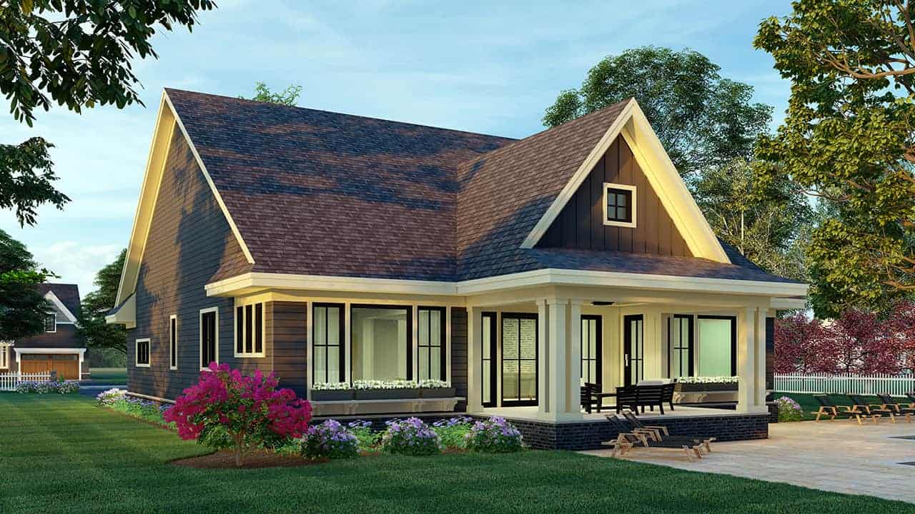 Rear View of this 3-Bedroom, 2801 Sq Ft Plan - 165-1187