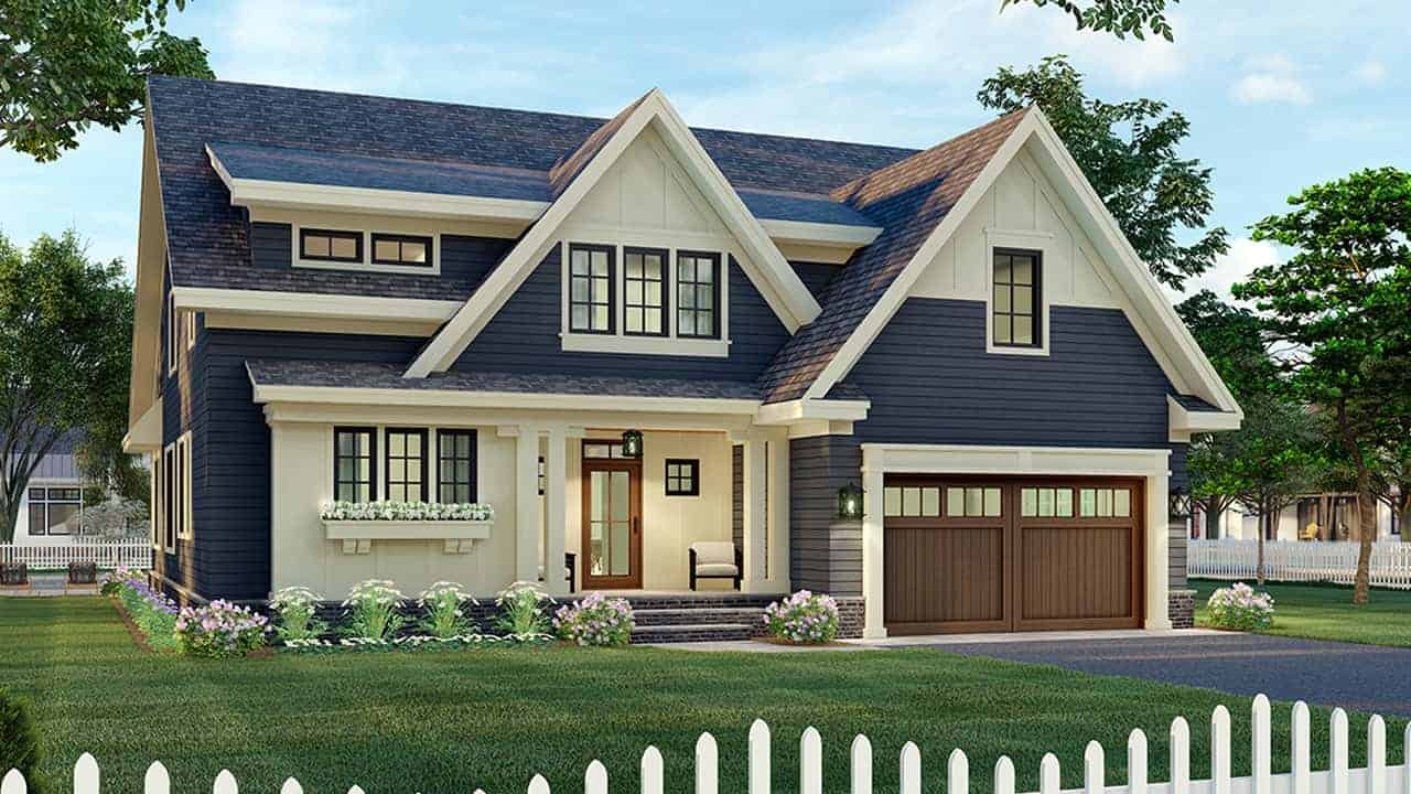 Front View of this 3-Bedroom, 2801 Sq Ft Plan - 165-1187