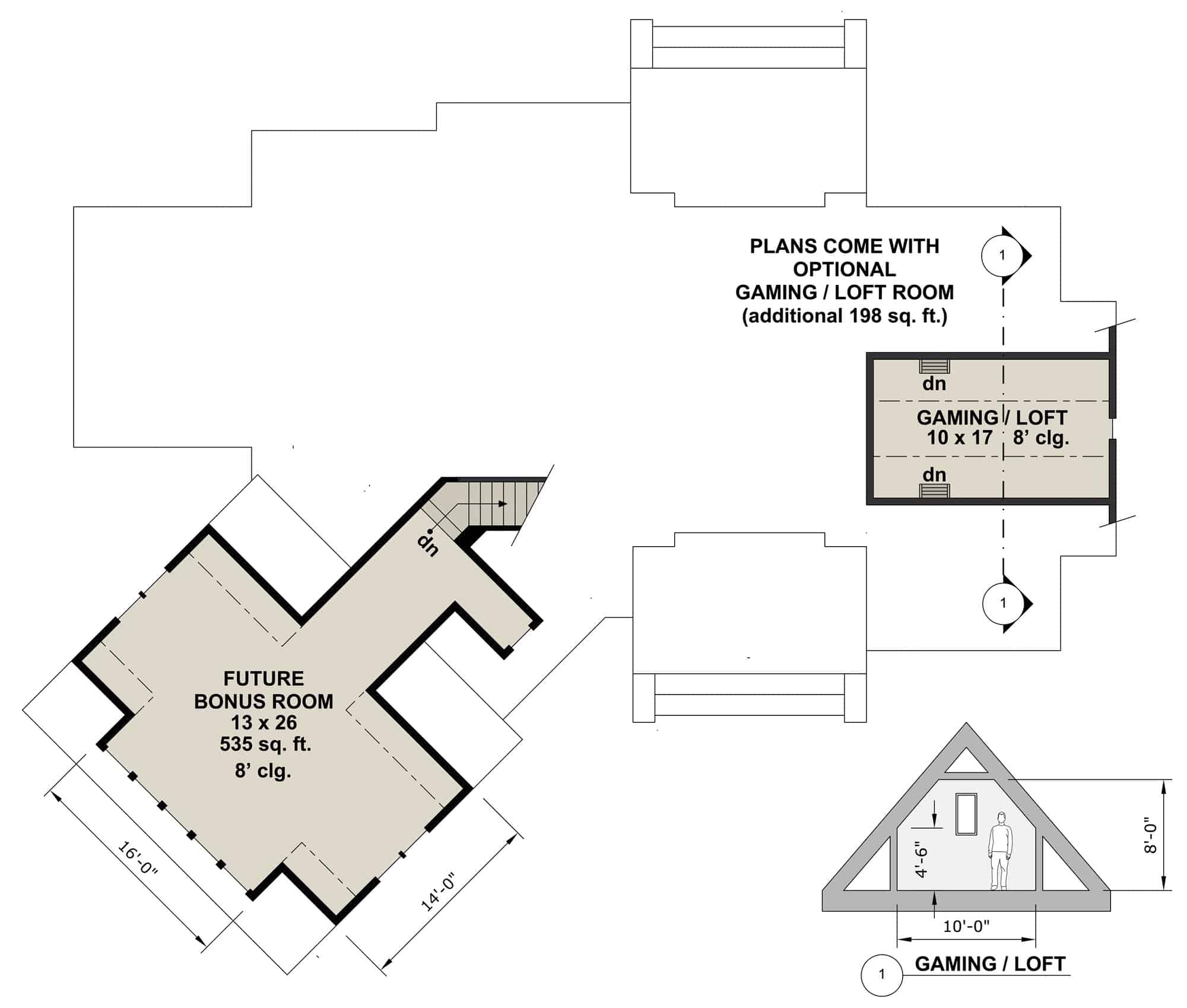 Bonus Room of ---Primary Style--- Plan #165-1188