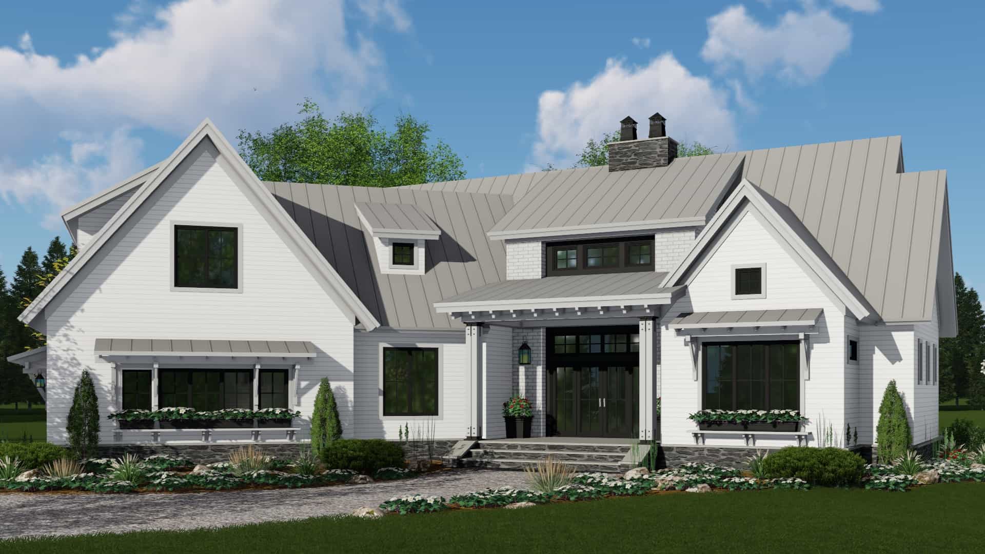 Front View of this 4-Bedroom, 2150 Sq Ft Plan - 165-1188