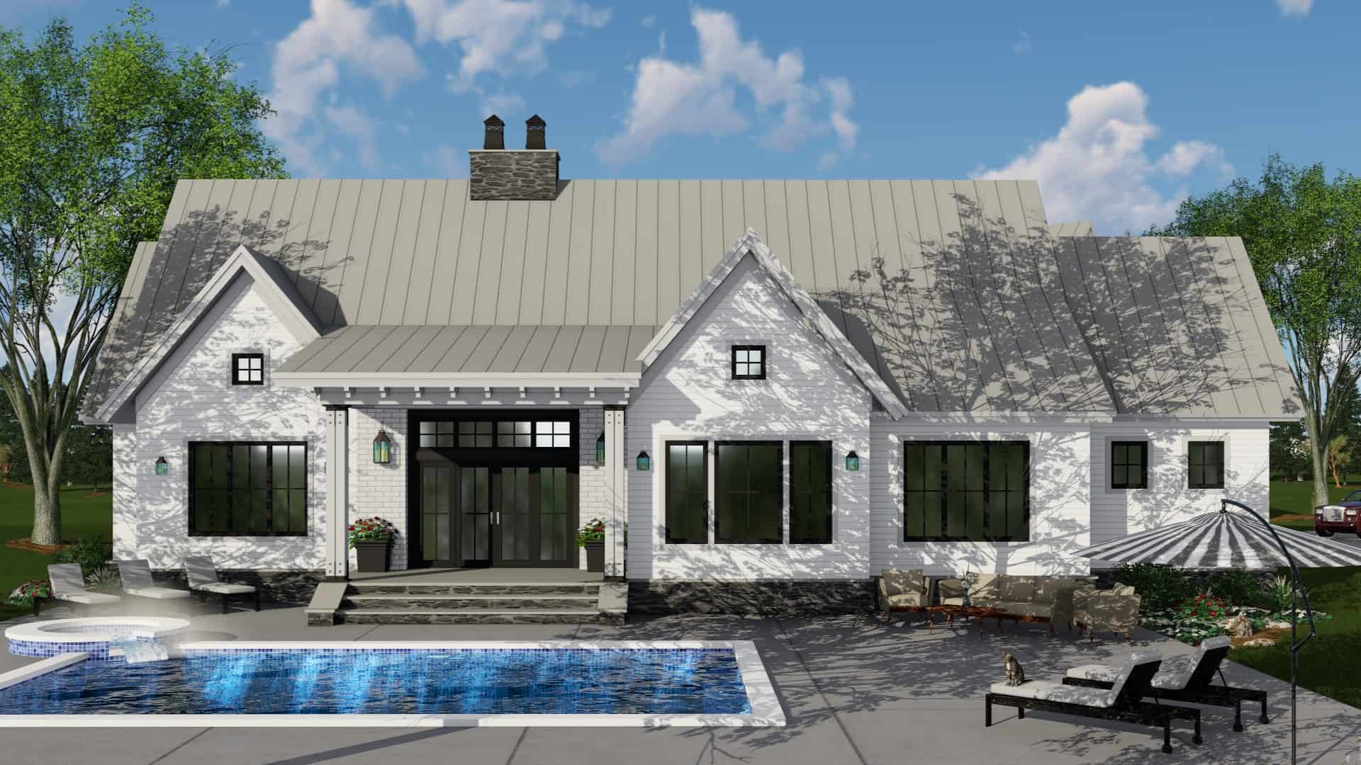 Rear View of this 4-Bedroom, 2150 Sq Ft Plan - 165-1188