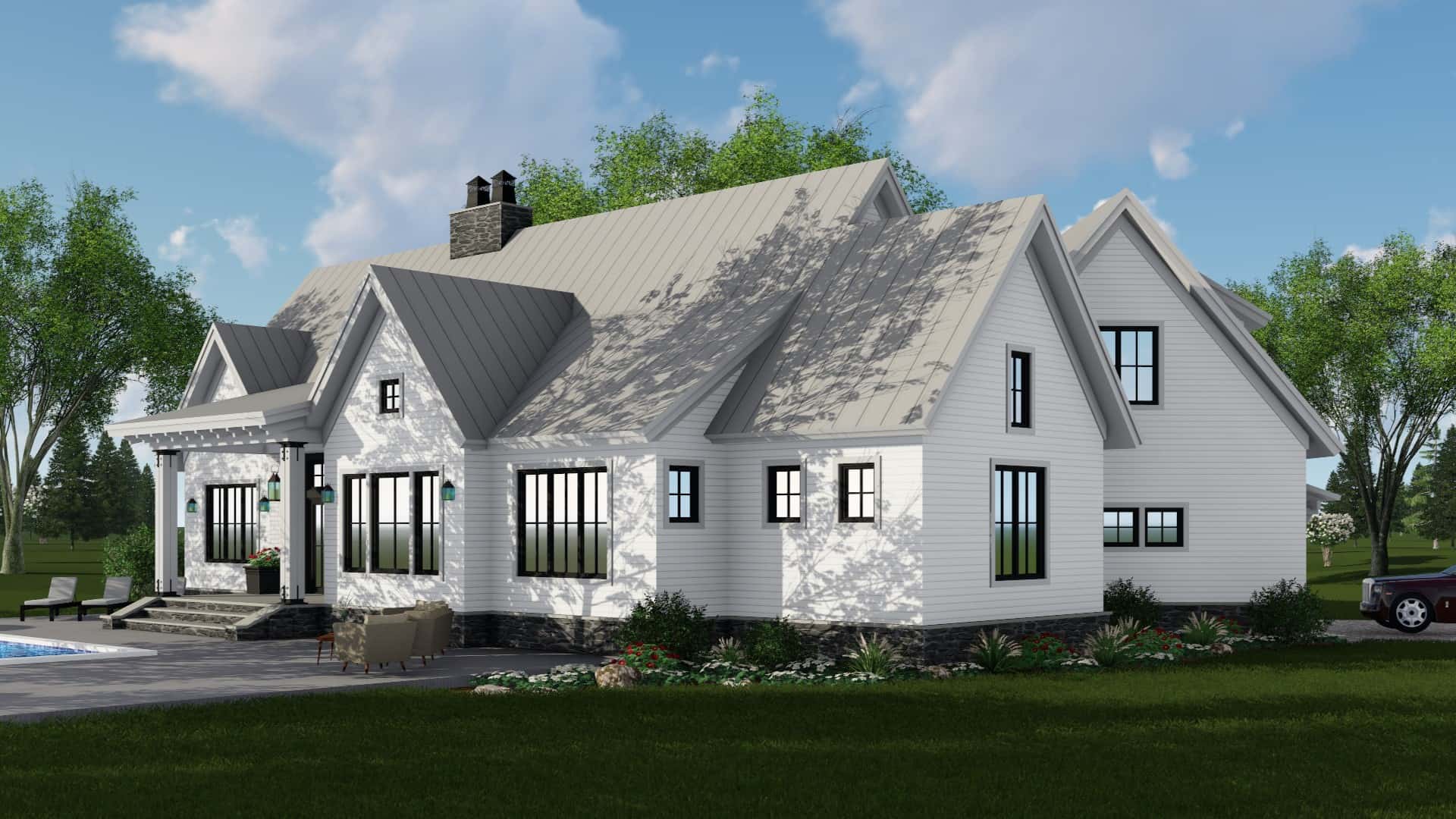 Rear View of this 4-Bedroom, 2150 Sq Ft Plan - 165-1188