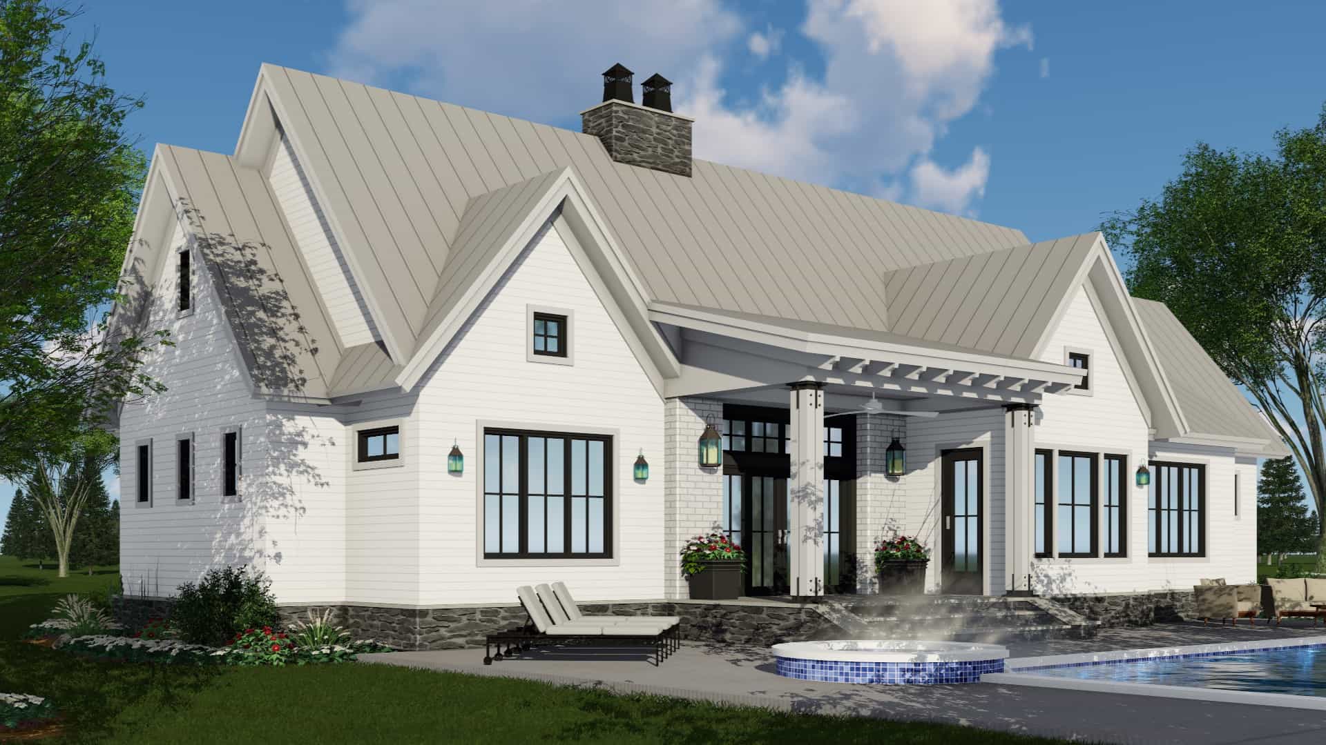 Rear View of this 4-Bedroom, 2150 Sq Ft Plan - 165-1188