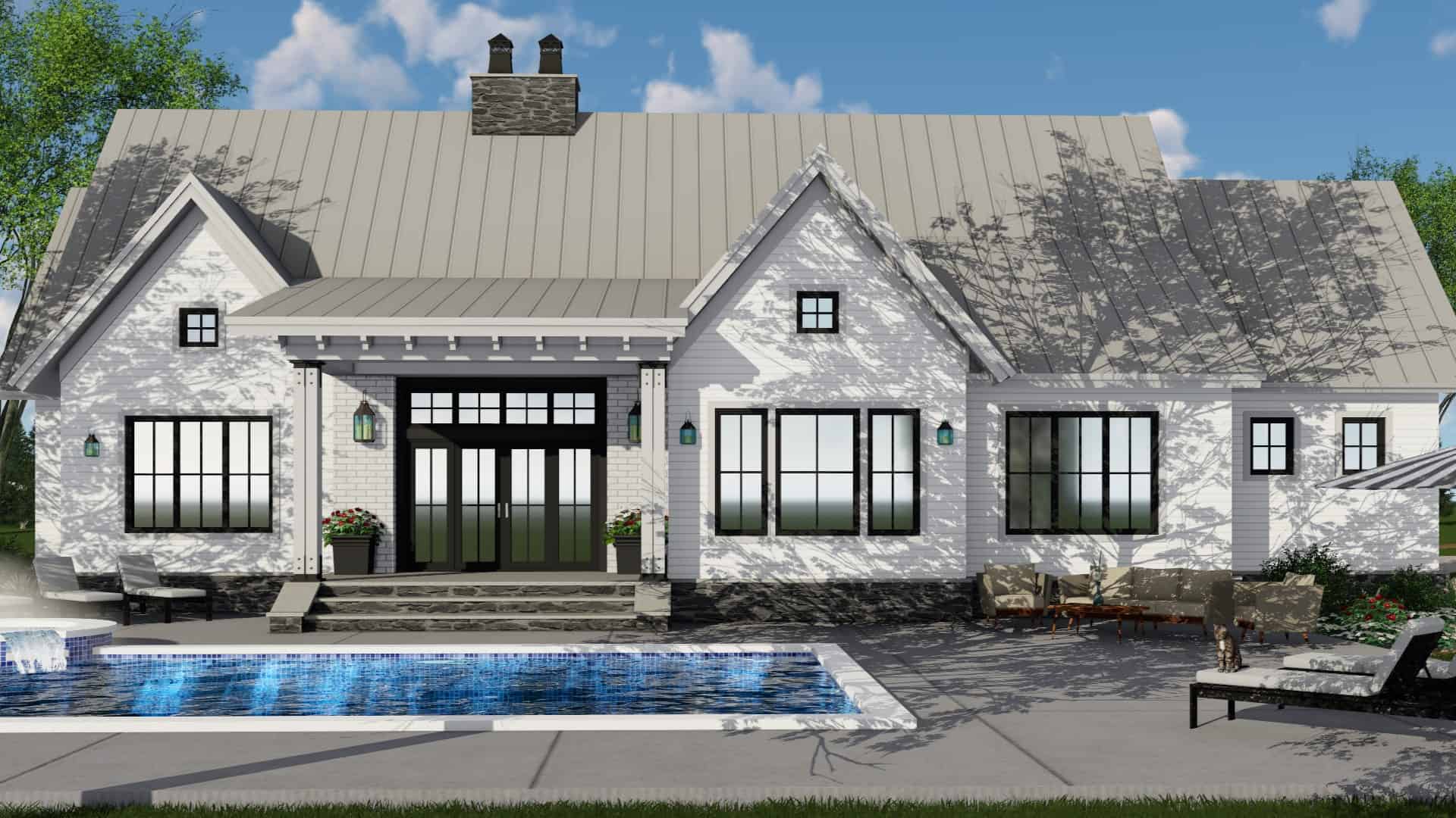 Rear View of this 4-Bedroom, 2150 Sq Ft Plan - 165-1188