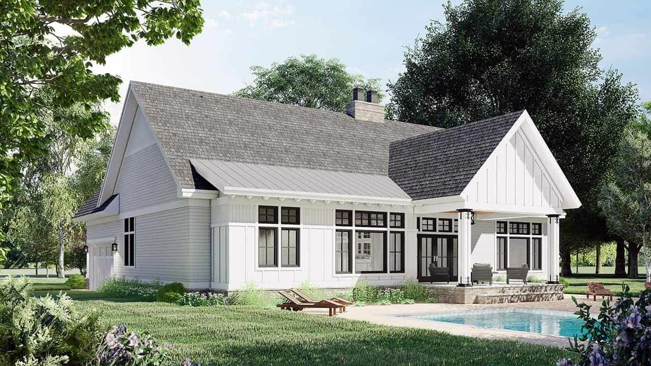 Rear View of this 3-Bedroom, 2122 Sq Ft Plan - 165-1189