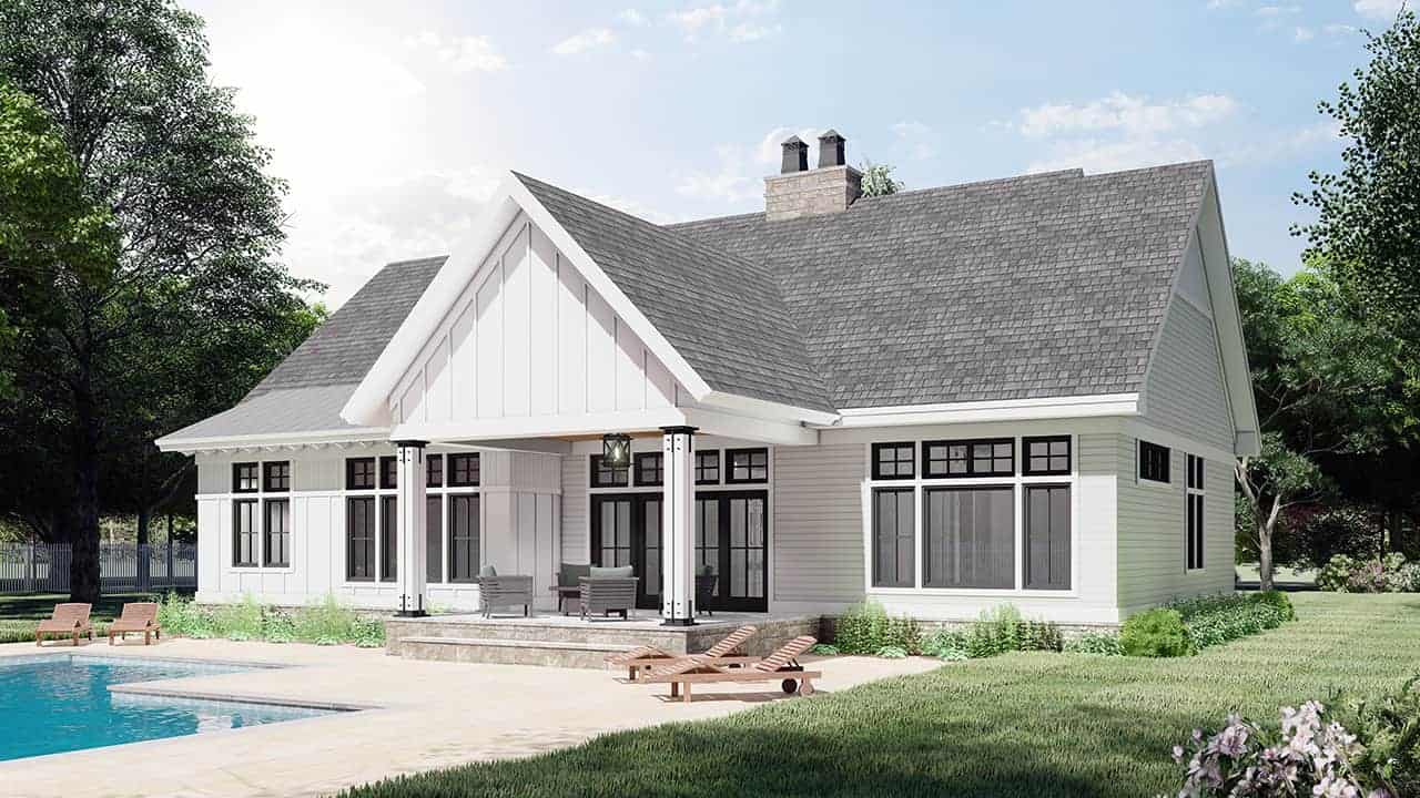 Rear View of this 3-Bedroom, 2122 Sq Ft Plan - 165-1189