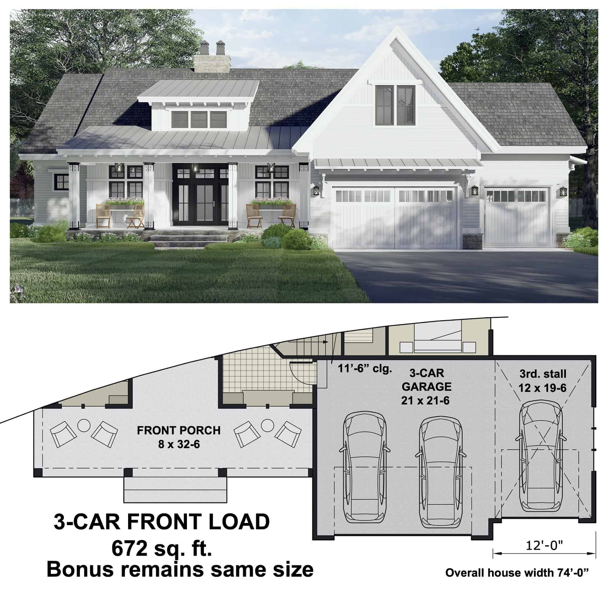Garage of Ranch Plan #165-1189