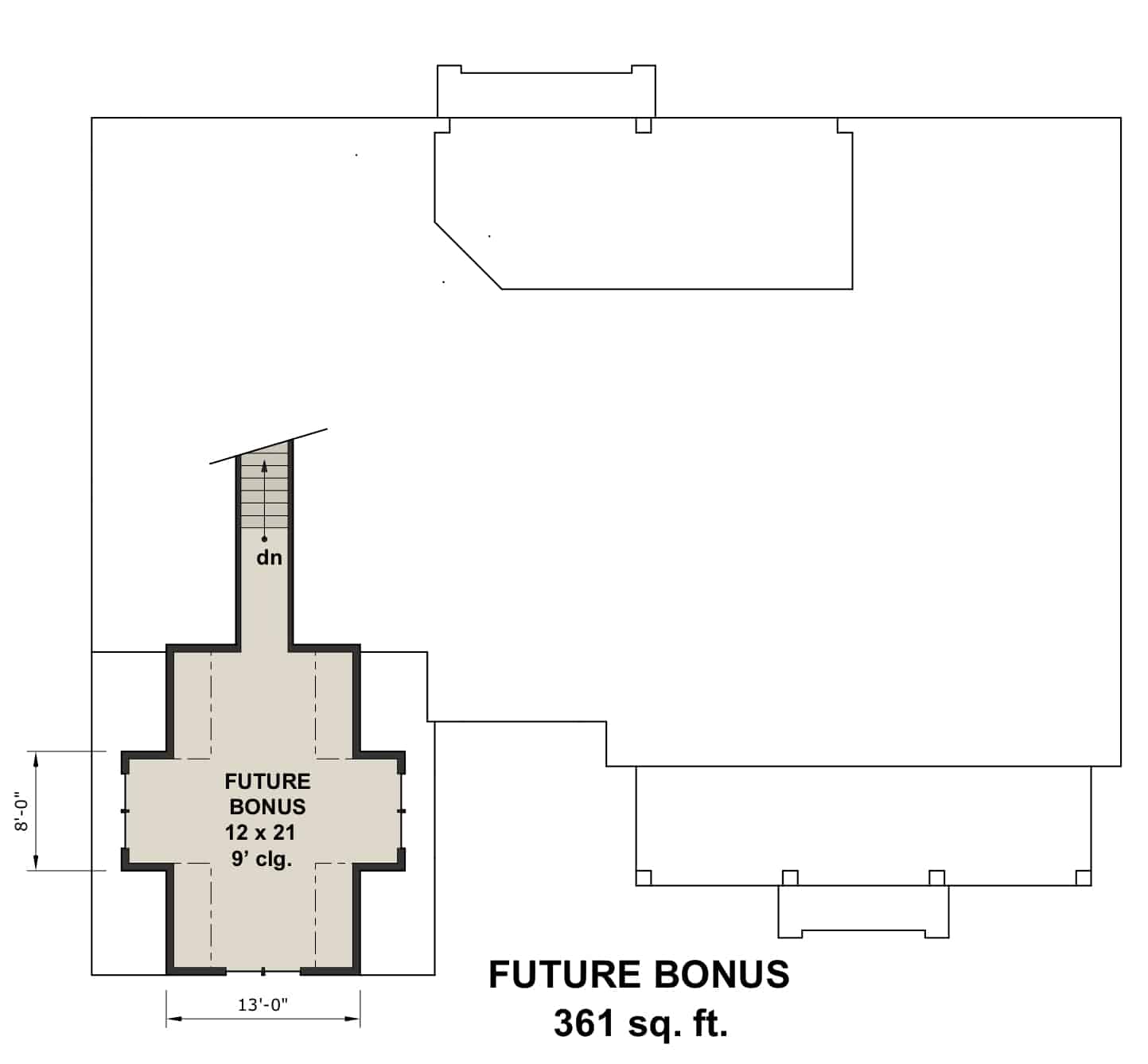 Bonus Room of Ranch Plan #165-1190