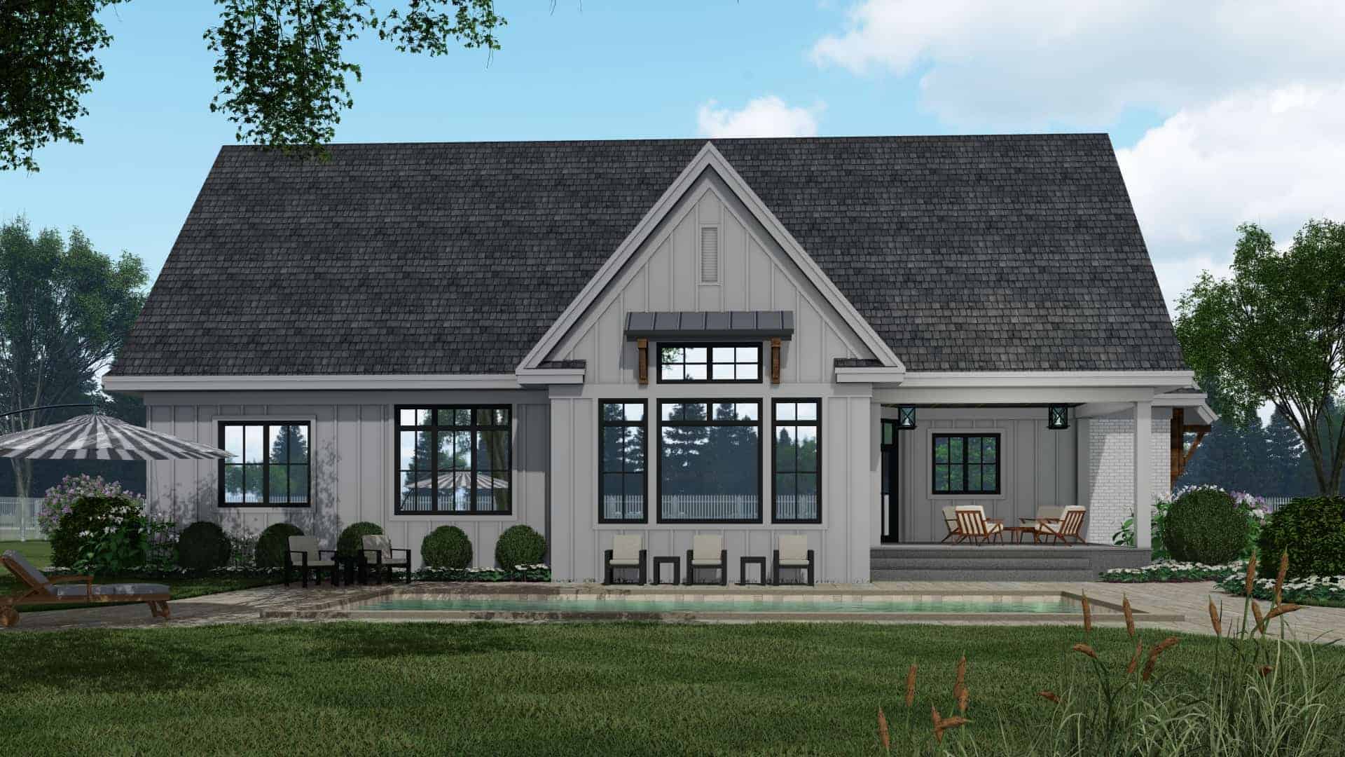 Rear View of this 3-Bedroom, 2364 Sq Ft Plan - 165-1192