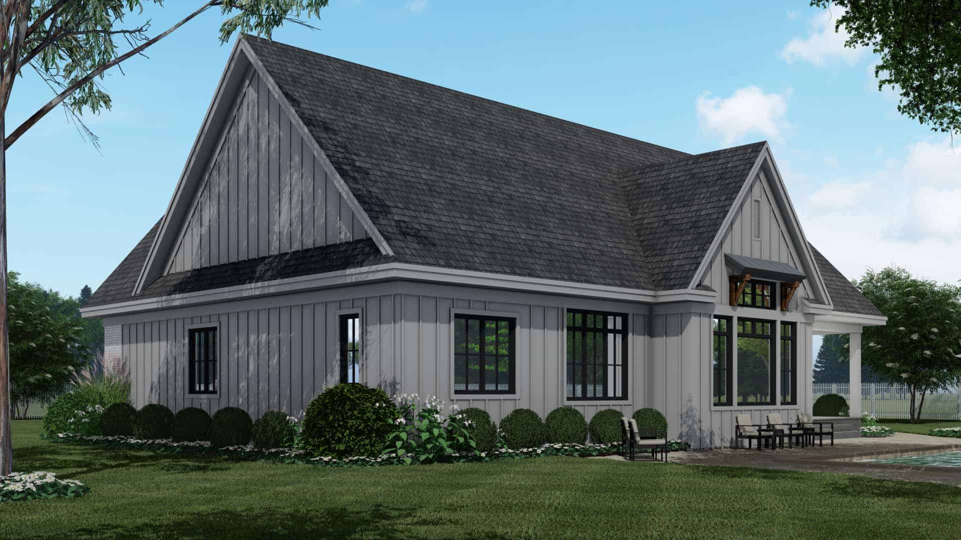 Rear View of this 3-Bedroom, 2364 Sq Ft Plan - 165-1192
