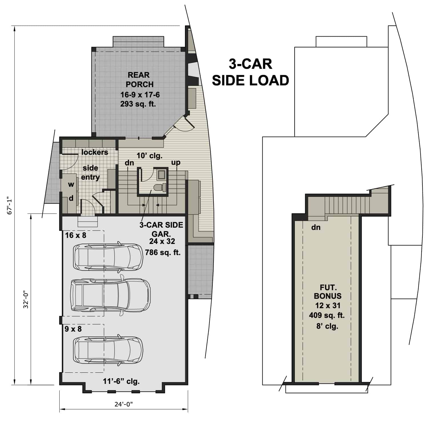 Garage of Ranch Plan #165-1192