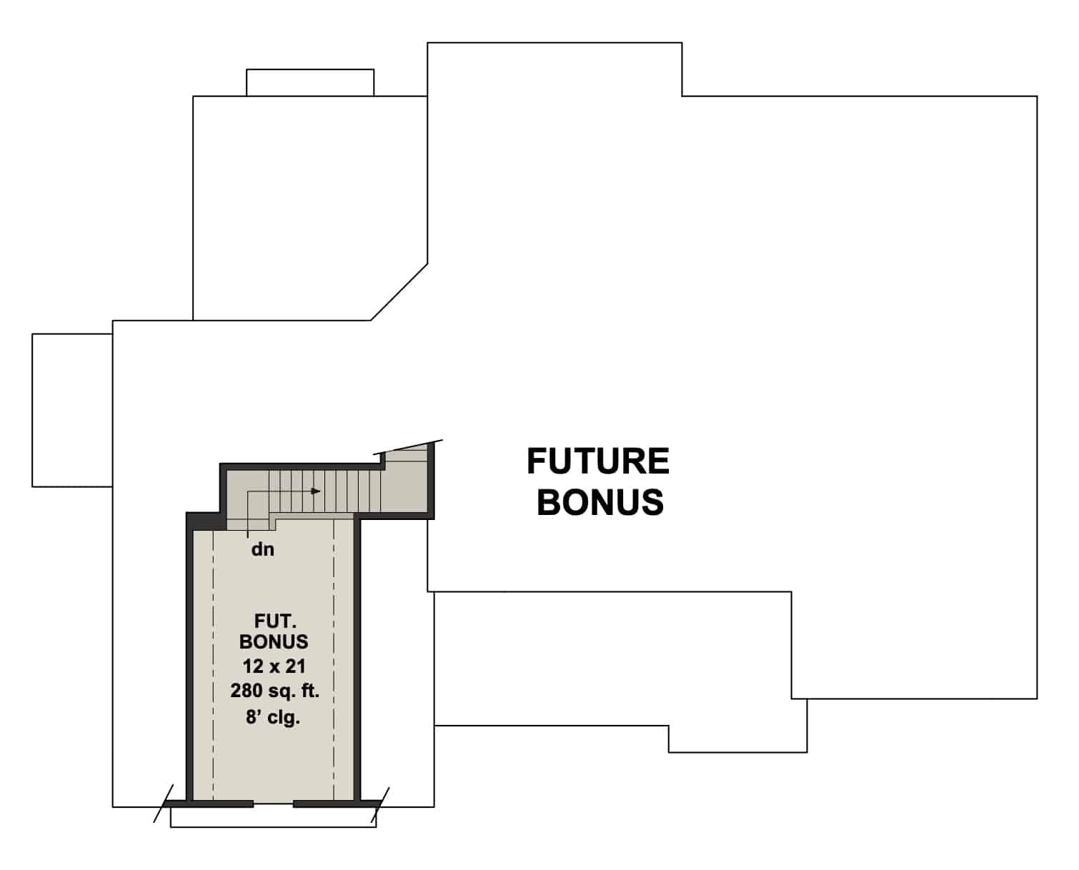 Bonus Room of Ranch Plan #165-1192