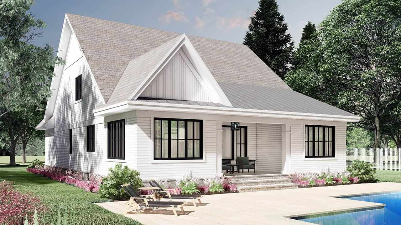 Rear View of this 3-Bedroom, 2578 Sq Ft Plan - 165-1193