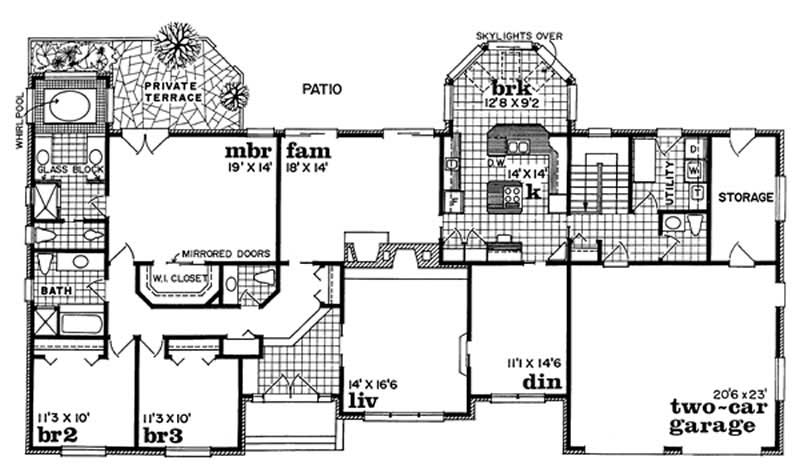 Floor Plan First Story of Contemporary Plan #167-1000
