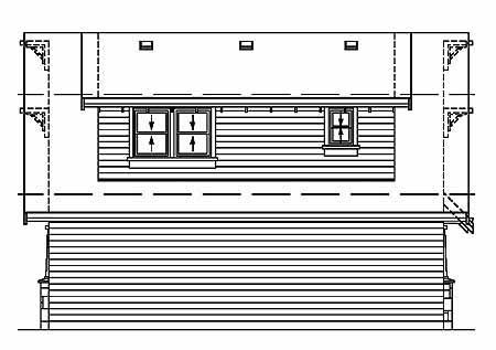 Home Plan Rear Elevation of this 1-Bedroom,912 Sq Ft Plan -167-1008
