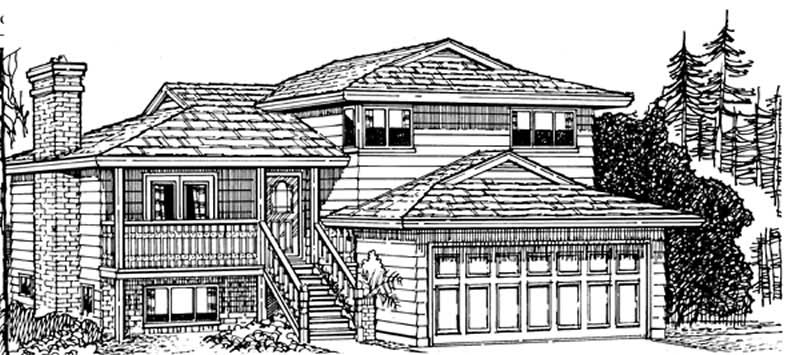 Front View of this 3-Bedroom, 1161 Sq Ft Plan - 167-1010