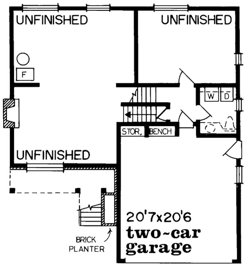 Floor Plan Second Story of Small House Plans #167-1010