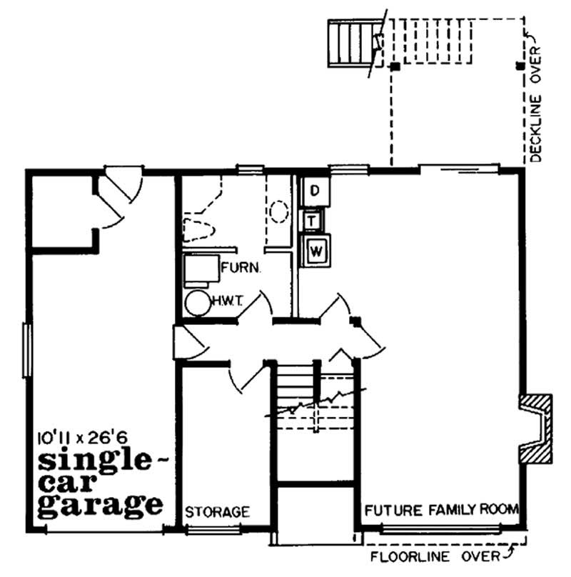 Floor Plan First Story of Small House Plans #167-1011