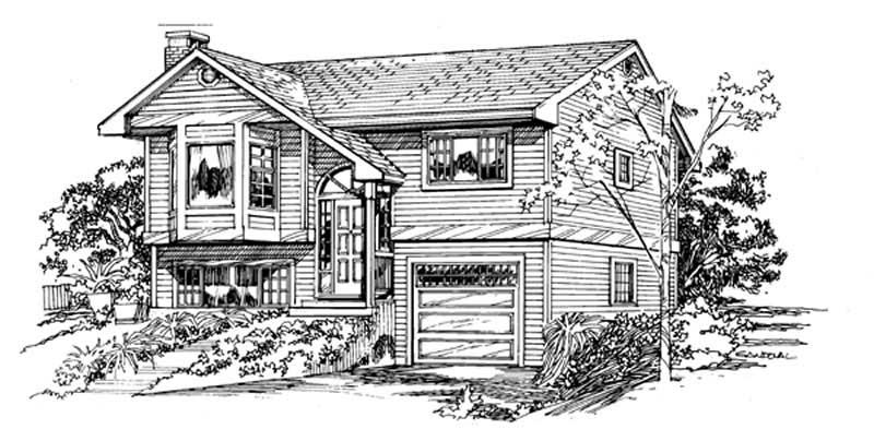 Front View of this 3-Bedroom, 1116 Sq Ft Plan - 167-1012