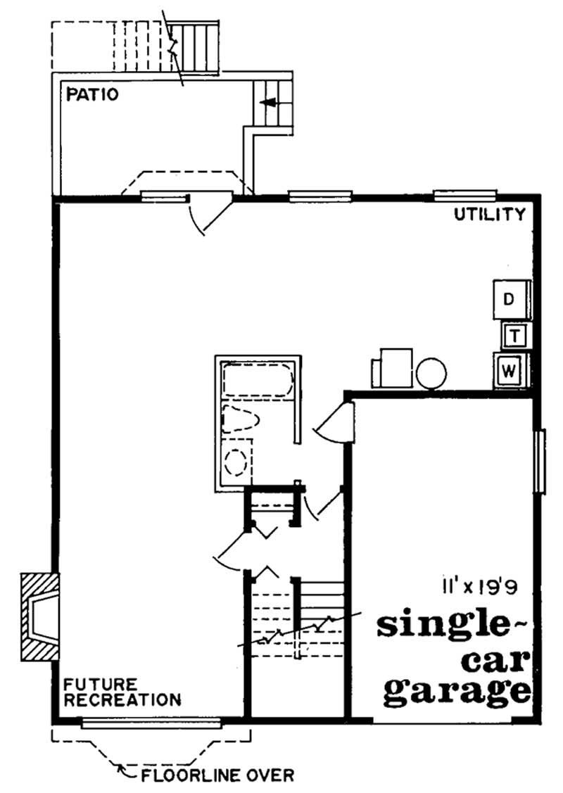 Floor Plan First Story of Small House Plans #167-1012