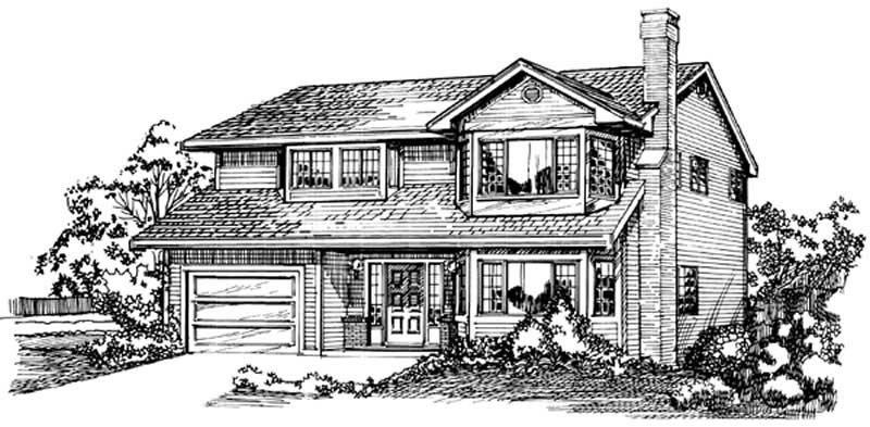 Front View of this 3-Bedroom, 1396 Sq Ft Plan - 167-1013